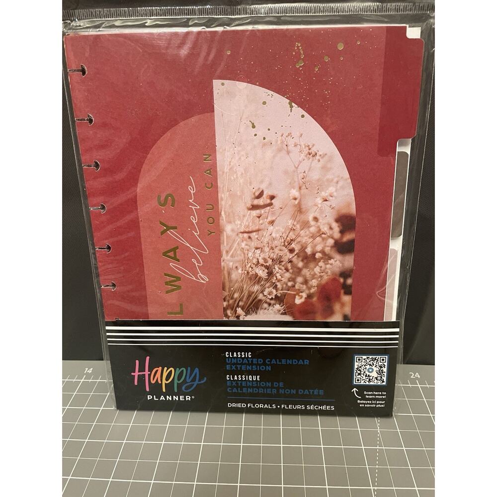 Happy Planner Undated Daily Calendar Extension Dried Florals Theme 282pcs